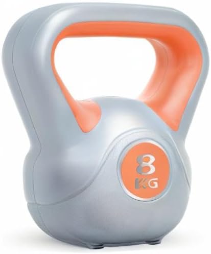 Unisex Vinyl Kettlebell, Orange, 8Kg UK