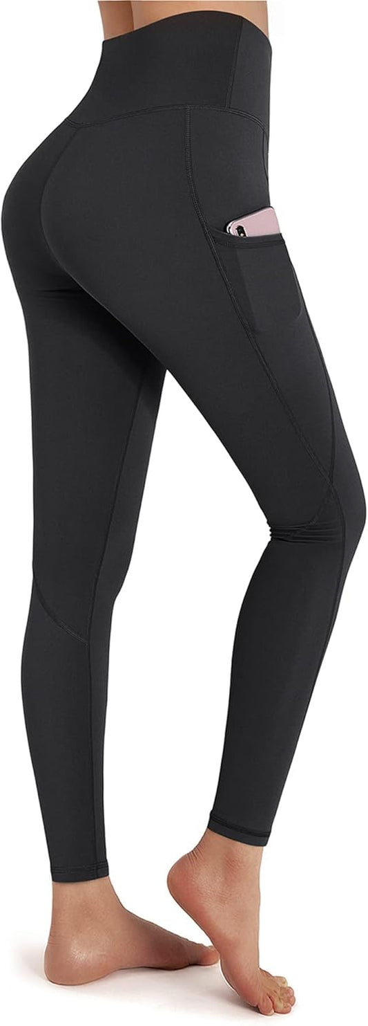 Womens High Waist Yoga Pants with Pockets Workout Running Gym Leggings