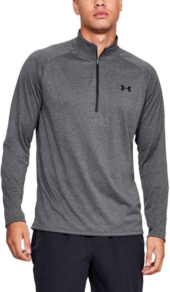 Mens UA Tech 2.0 1/2 Zip Sweater - Carbon Heather - 3XL