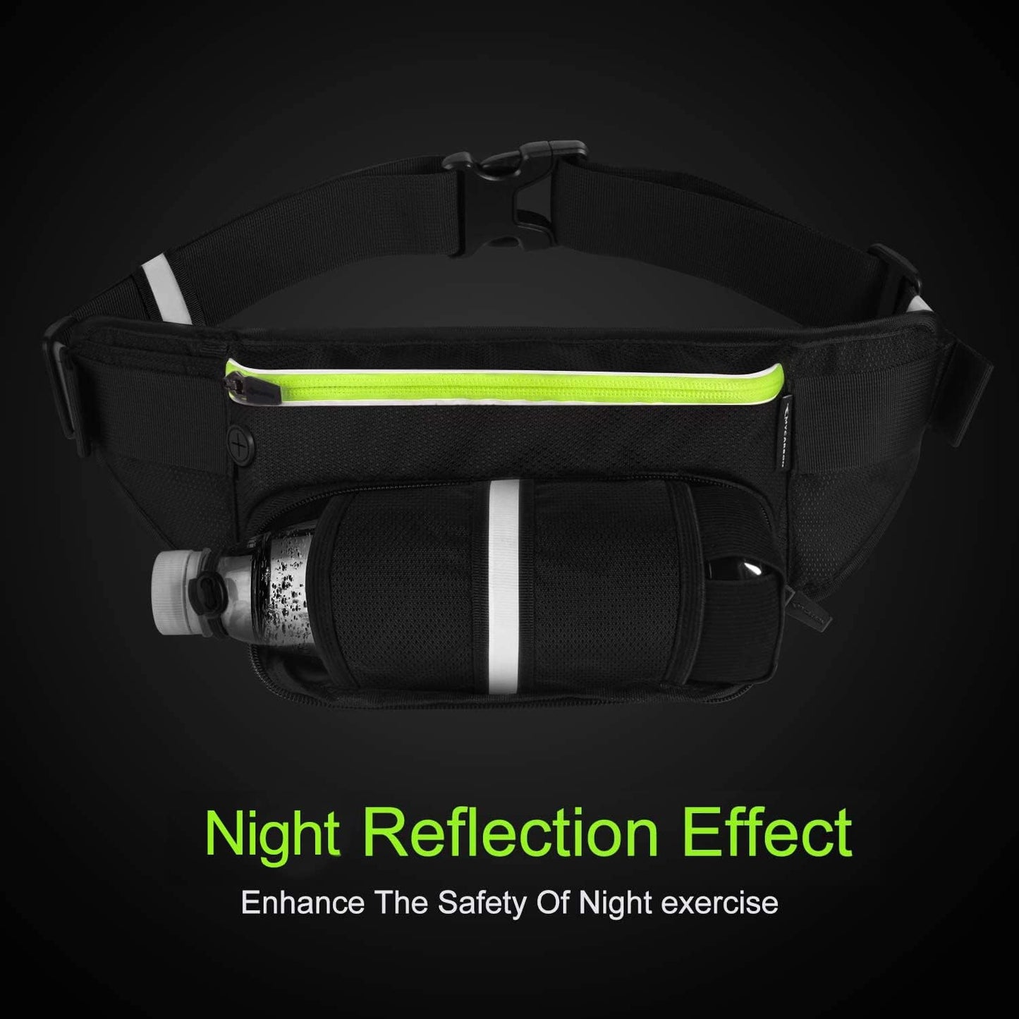 Running Belt with Water Bottle Holder Waterproof Bum Bag Cycling Waist Bag Jogging Belt Dog Walking Bag for Travel Holidays Camping Hiking Outdoor Fit for Iphone Pro Max Huawei Sumsung