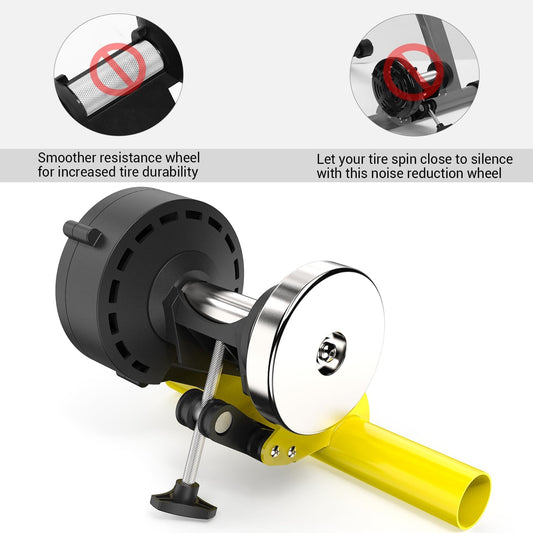 Turbo Trainer - Magnetic Stationary Bike Trainer for 26-28" & 700C Wheels - Adjustable 6 Level Resistance Bike Stand for Indoor Riding with Quick Release Lever & Front Wheel Riser Block
