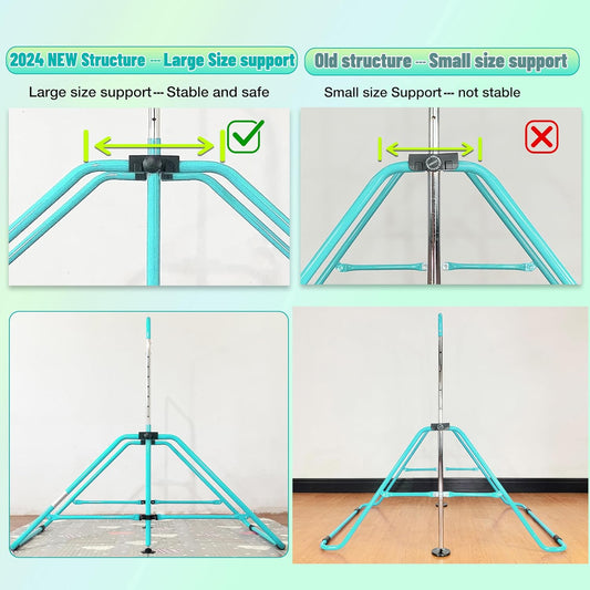 Upgrade Foldable Gymnastic Bar with Mat for Kids Ages 3-12, 200 Lbs Weight Capacity, Gymnastic Kip Bar Horizontal Bar for Kids, Gymnastic Training Equipment for Home and Gym Center Use