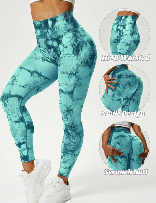 Seamless Leggings for Women High Waist Yoga Pants, Scrunch Butt Lifting Elastic Tights