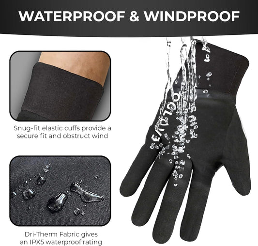 Waterproof Thermal Sports Gloves for Kids, Touchscreen Sensitive Field Gloves with Palm Grip for Football, Rugby, Mountain Biking, Cycling, Running, Netball, Hockey and More