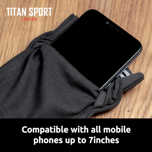 TITAN SPORT Mobile Phone Armband Universal Holder Sleeve, Running/Gym/Sport Exercise Arm Bag for Adult Women/Men, Suitable for Devices up to 7 Inches, Iphone Se/X/6/7/8/11/12/13/14/15/16(Xlarge,Black)
