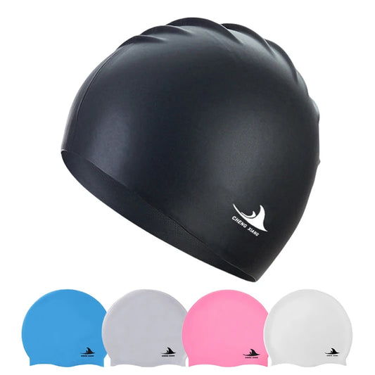 55G Silicone Swimming Cap Men Women Swim Pool Water Sport Diving Bathing Long Hair Waterproof Large Size Caps Hat for Adults New
