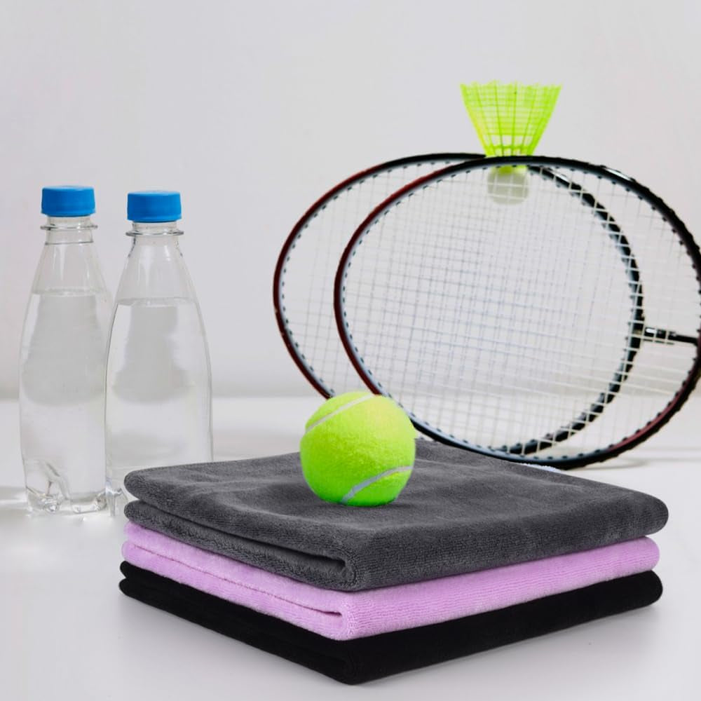 Microfiber Gym Towels Sports Fitness Exercise Workout Sweat Towel Super Soft and Absorbent 3 Pack 16 Inch X 32 Inch