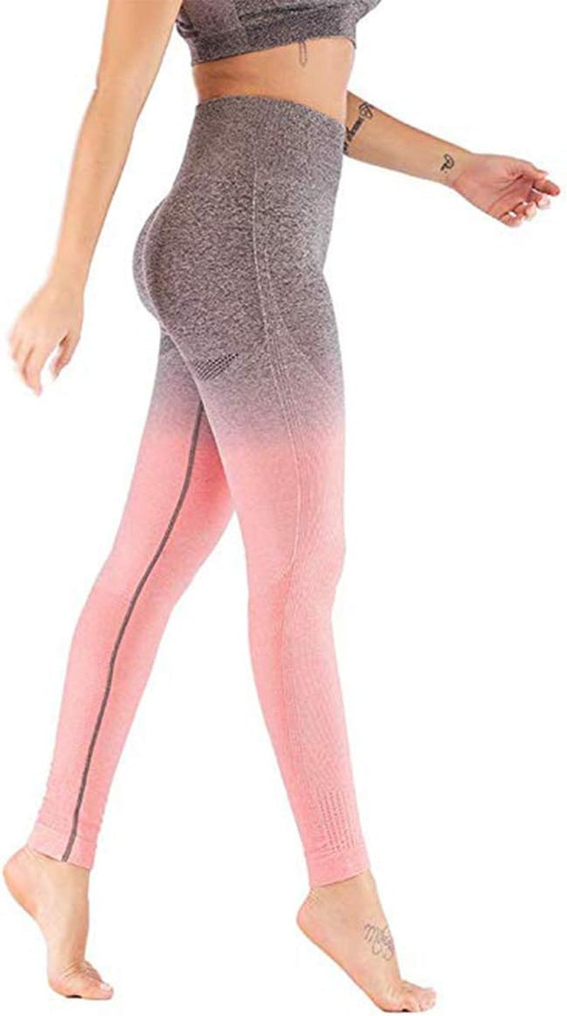 Seamless Gym Leggings Power Stretch High Waisted Yoga Pants for Women Running Workout Tights Leggings