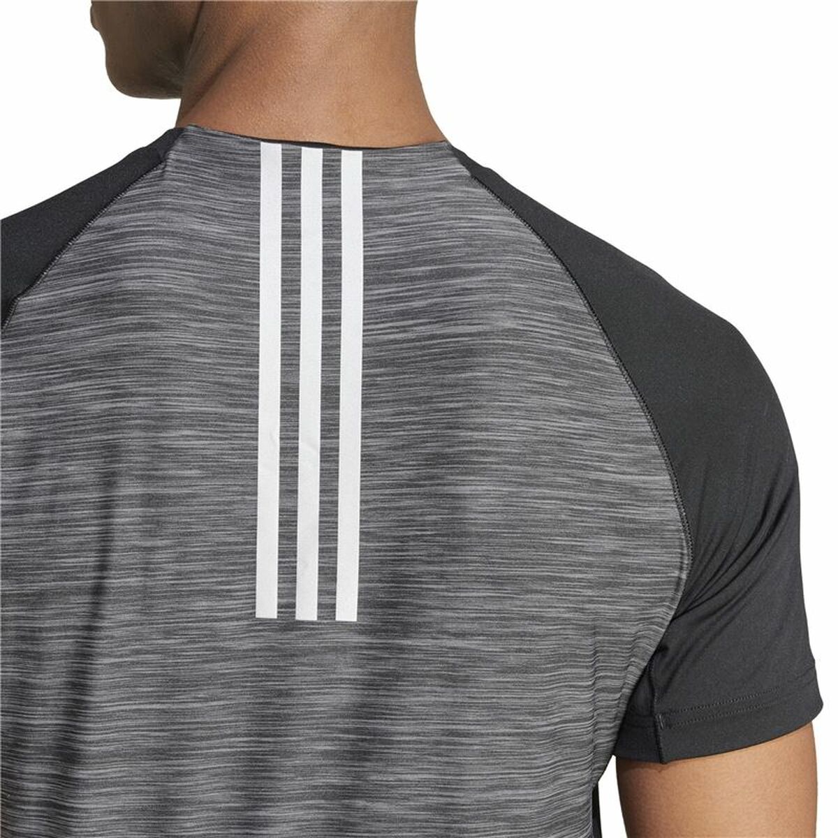 Men’s Short Sleeve T-Shirt Adidas Gym+ Training Black Grey-2