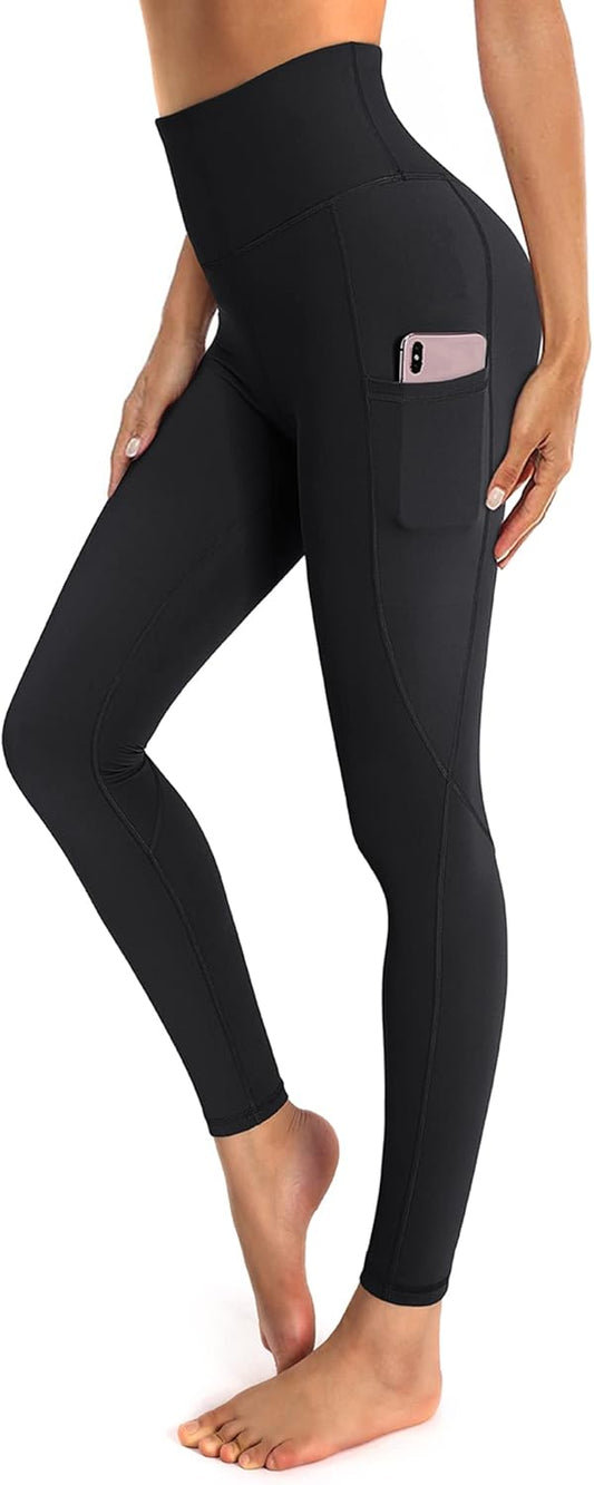 Womens High Waist Yoga Pants with Pockets Workout Running Gym Leggings