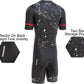 Men'S Cycling Skinsuit Gel Padded One Piece Trisuit Bike Top Short Sublimated Design