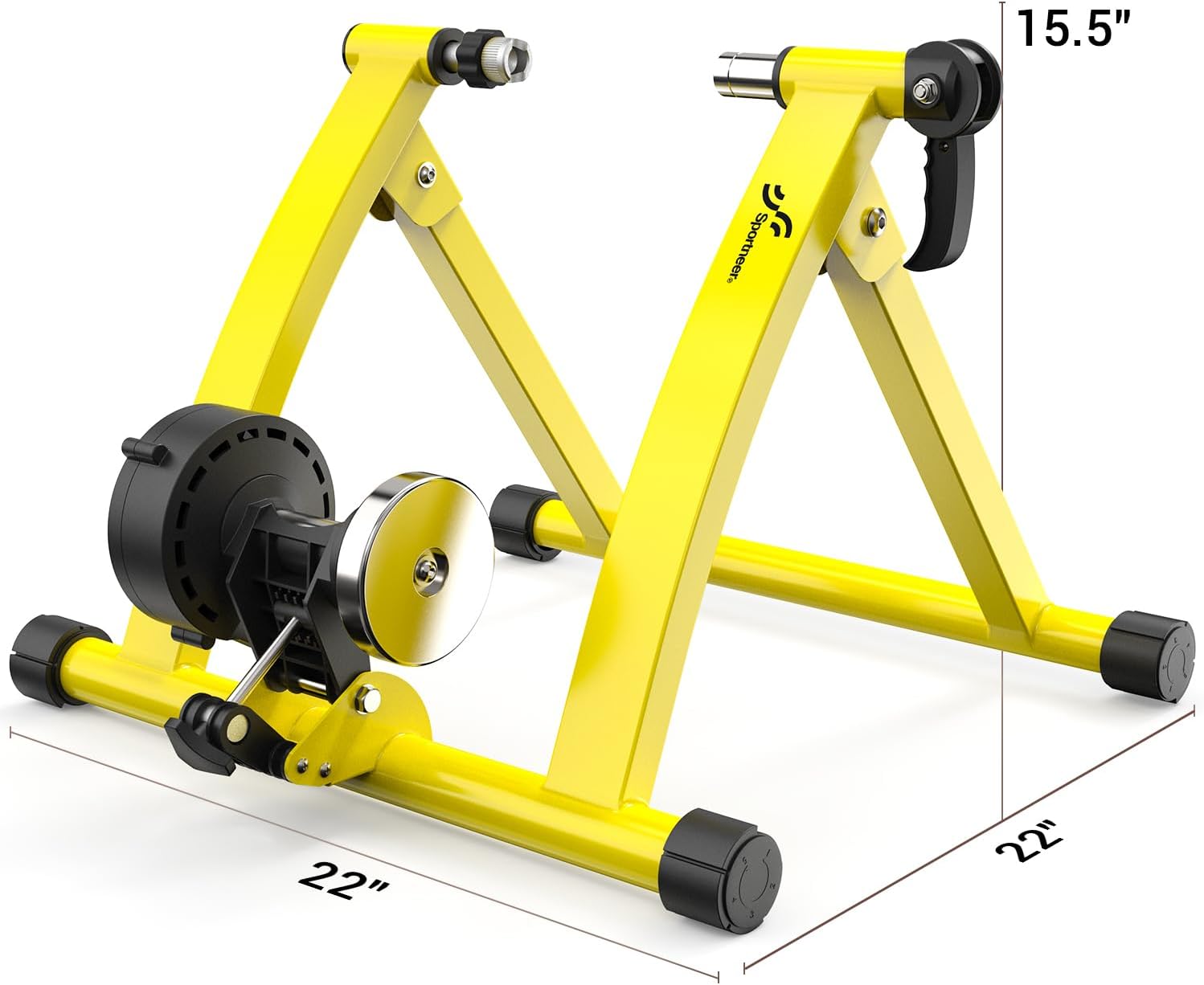 Turbo Trainer - Magnetic Stationary Bike Trainer for 26-28" & 700C Wheels - Adjustable 6 Level Resistance Bike Stand for Indoor Riding with Quick Release Lever & Front Wheel Riser Block