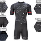 Men'S Cycling Skinsuit Gel Padded One Piece Trisuit Bike Top Short Sublimated Design