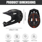 Full Face Helmet, Mountain Bike Helmet for Adult Breathable Shock-Proof PC Full Face Bike with Detachable Chin Holder & Visor Adjustable Black for Biking, Adult