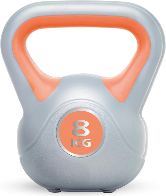 Unisex  Vinyl Kettlebell, Orange, 8Kg UK