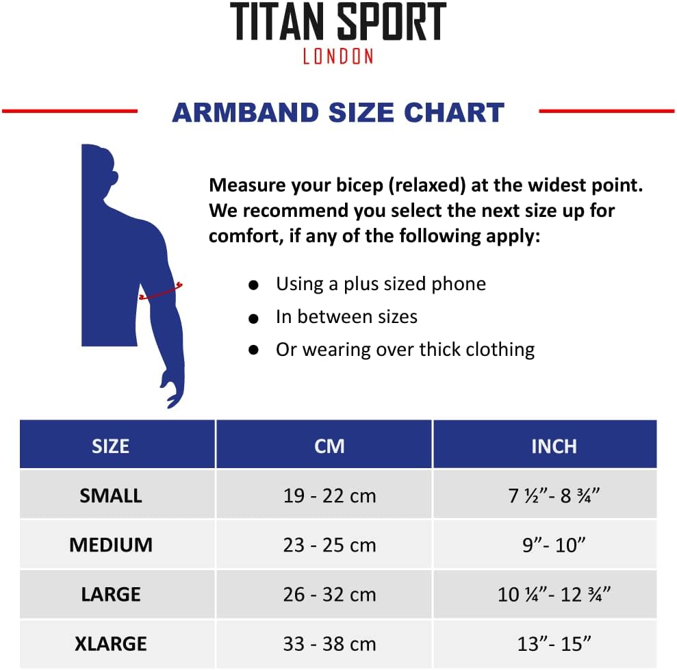 TITAN SPORT Mobile Phone Armband Universal Holder Sleeve, Running/Gym/Sport Exercise Arm Bag for Adult Women/Men, Suitable for Devices up to 7 Inches, Iphone Se/X/6/7/8/11/12/13/14/15/16(Xlarge,Black)