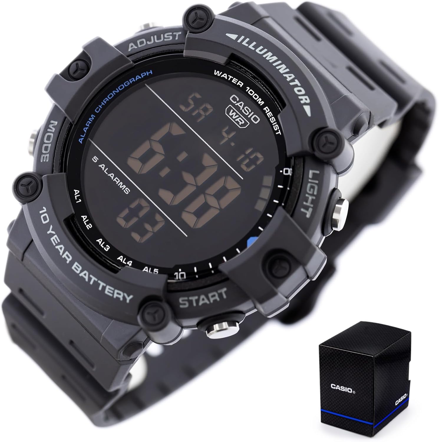 - COLL Sports Armbanduhr AE-1500WH-8BVEF - Herren Uhr - Wasserdicht - Digital - Mit Kunststoffband - Blau
