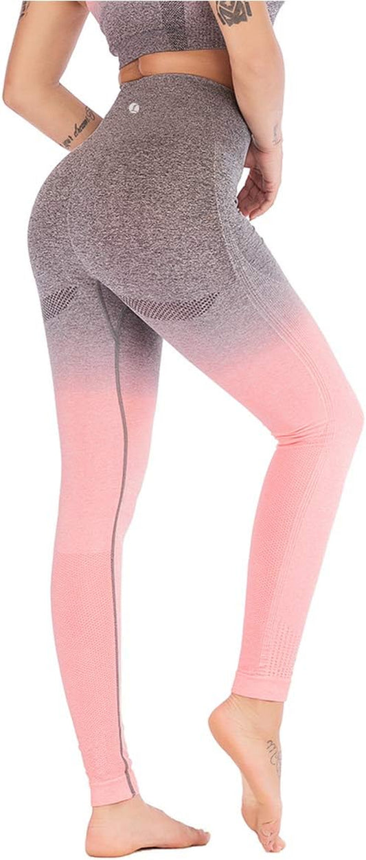 Seamless Gym Leggings Power Stretch High Waisted Yoga Pants for Women Running Workout Tights Leggings