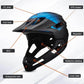 Full Face Helmet, Mountain Bike Helmet for Adult Breathable Shock-Proof PC Full Face Bike with Detachable Chin Holder & Visor Adjustable Black for Biking, Adult