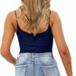 ® Womens Plain Bodycon Cami Strappy Sleeveless Tank Tops, Slim Fitted Scoop Neck Vest Tops Women UK, Stretchy Gym Wear, Casual Summer Ladies Vest