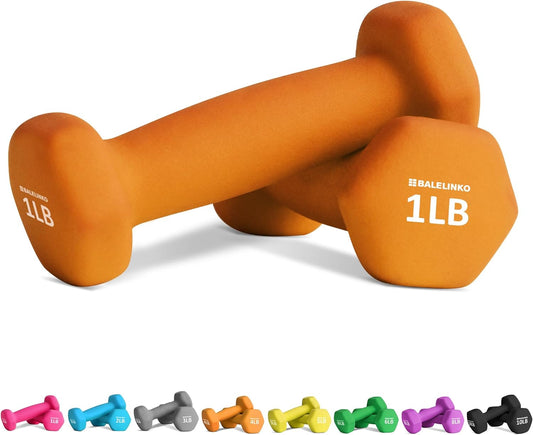 Hand Weight Neoprene Coated Dumbbell for Home Gym Equipment Workouts Strength Training Free Weights for Women, Men, Seniors and Youth (1Lb, 2Lb, 3Lb, 4Lb, 5Lb, 6Lb, 8Lb,10Lb)