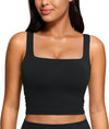 Women'S Butterluxe Square Neck Sports Bra Padded Wireless Crop Top Gym Workout Tank Tops Camisole with Built in Bra