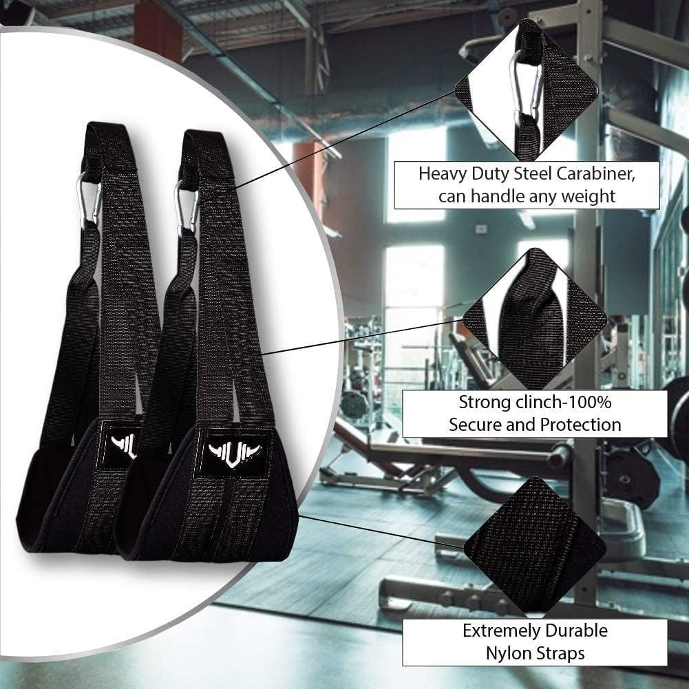 AB Straps - Premium Padded Home Gym Exerciser Ab Slings Pair for Pull up Bar - Hanging Leg Raiser Fitness for Six Pack - Workout Equipment for Men & Women + Bonus Bag