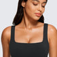 Women'S Butterluxe Square Neck Sports Bra Padded Wireless Crop Top Gym Workout Tank Tops Camisole with Built in Bra