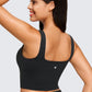Women'S Butterluxe Square Neck Sports Bra Padded Wireless Crop Top Gym Workout Tank Tops Camisole with Built in Bra