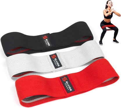 Elvire Fabric Resistance Bands for Working Out, Set of 3, Booty Exercise Band for Women, Workout Loops, Legs, Glutes, Squat
