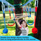 Double Ninja Slackline Obstacle Course for Kids - 80 Foot Line - Monkey Bars Playground Equipment - Ninja Warrior Course with Monkey Bars for Kids - Ninja Ropes Course - Patented Double Line Design
