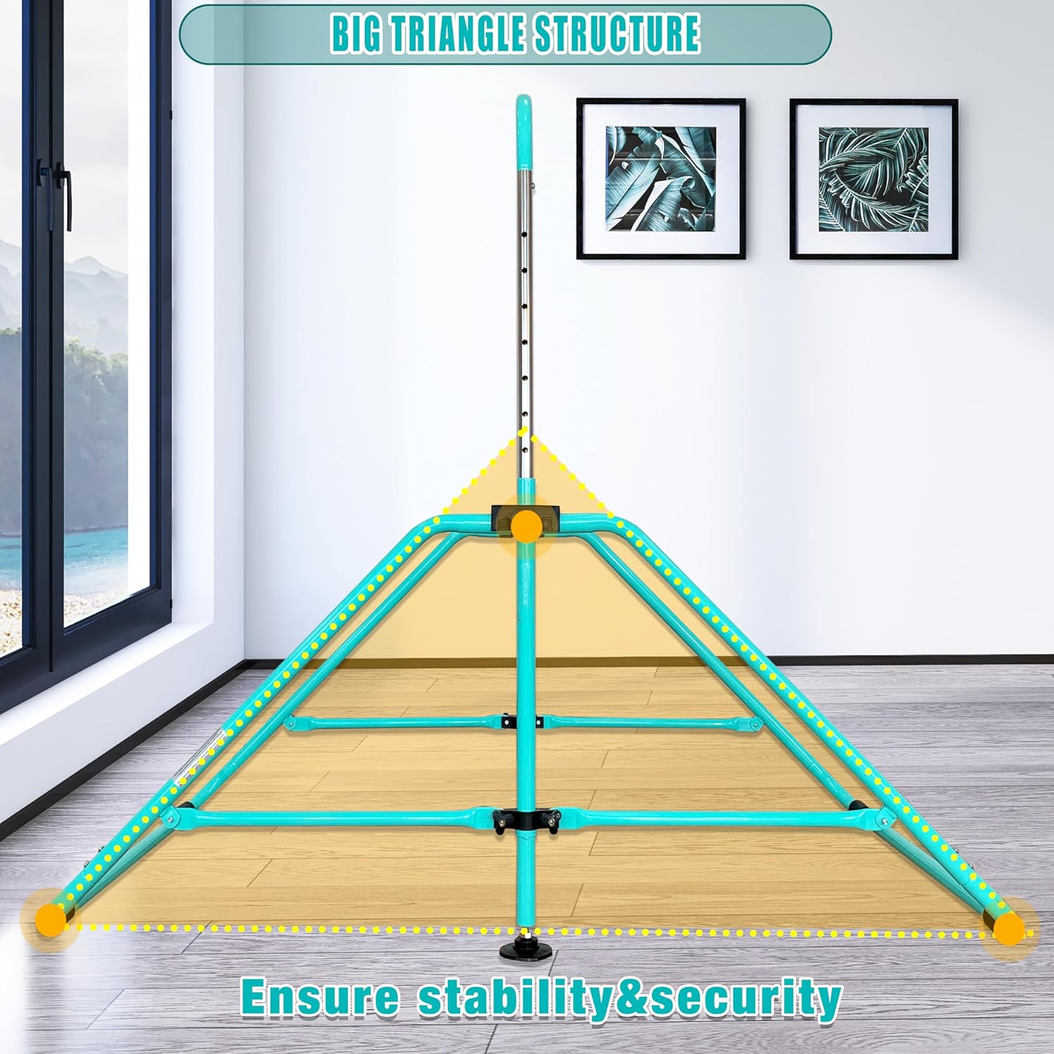 Upgrade Foldable Gymnastic Bar with Mat for Kids Ages 3-12, 200 Lbs Weight Capacity, Gymnastic Kip Bar Horizontal Bar for Kids, Gymnastic Training Equipment for Home and Gym Center Use