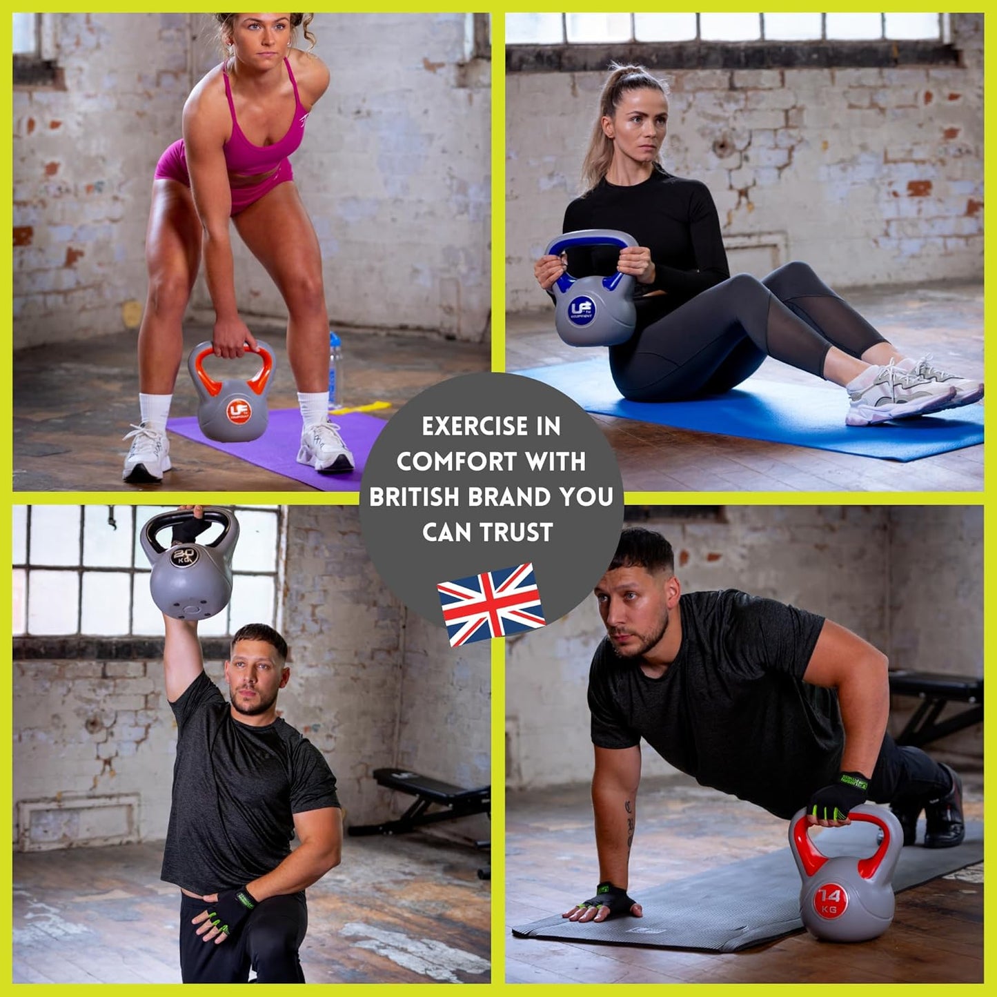 Unisex  Vinyl Kettlebell, Orange, 8Kg UK