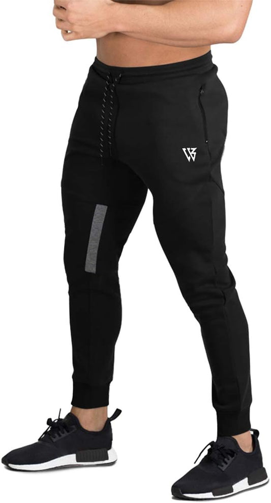 Mens Vertex Gym Trousers, Slim Fit Tracksuit Jogging Bottoms Running Joggers Sports Sweat Pants