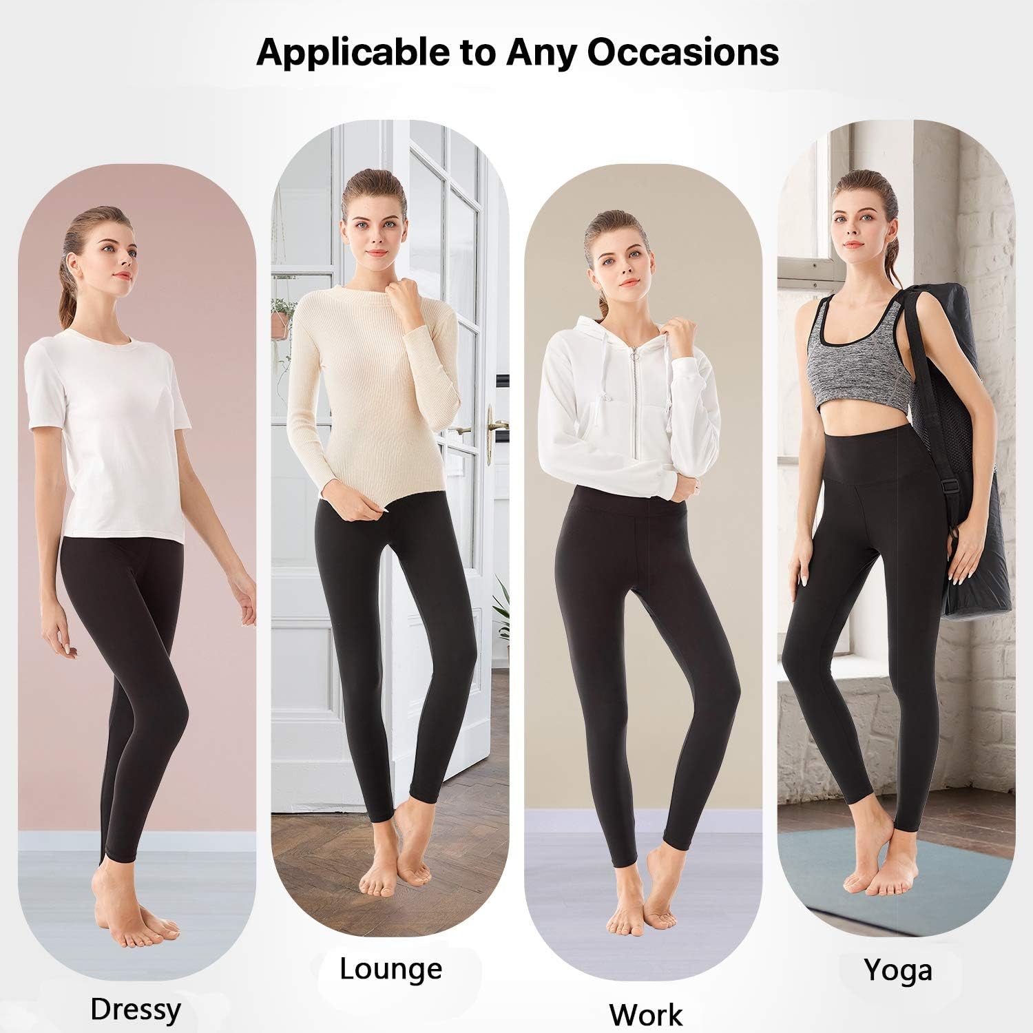 High Waisted Leggings for Women, Buttery Soft Elastic Opaque Tummy Control Leggings,Plus Size Workout Gym Yoga Stretchy Pants