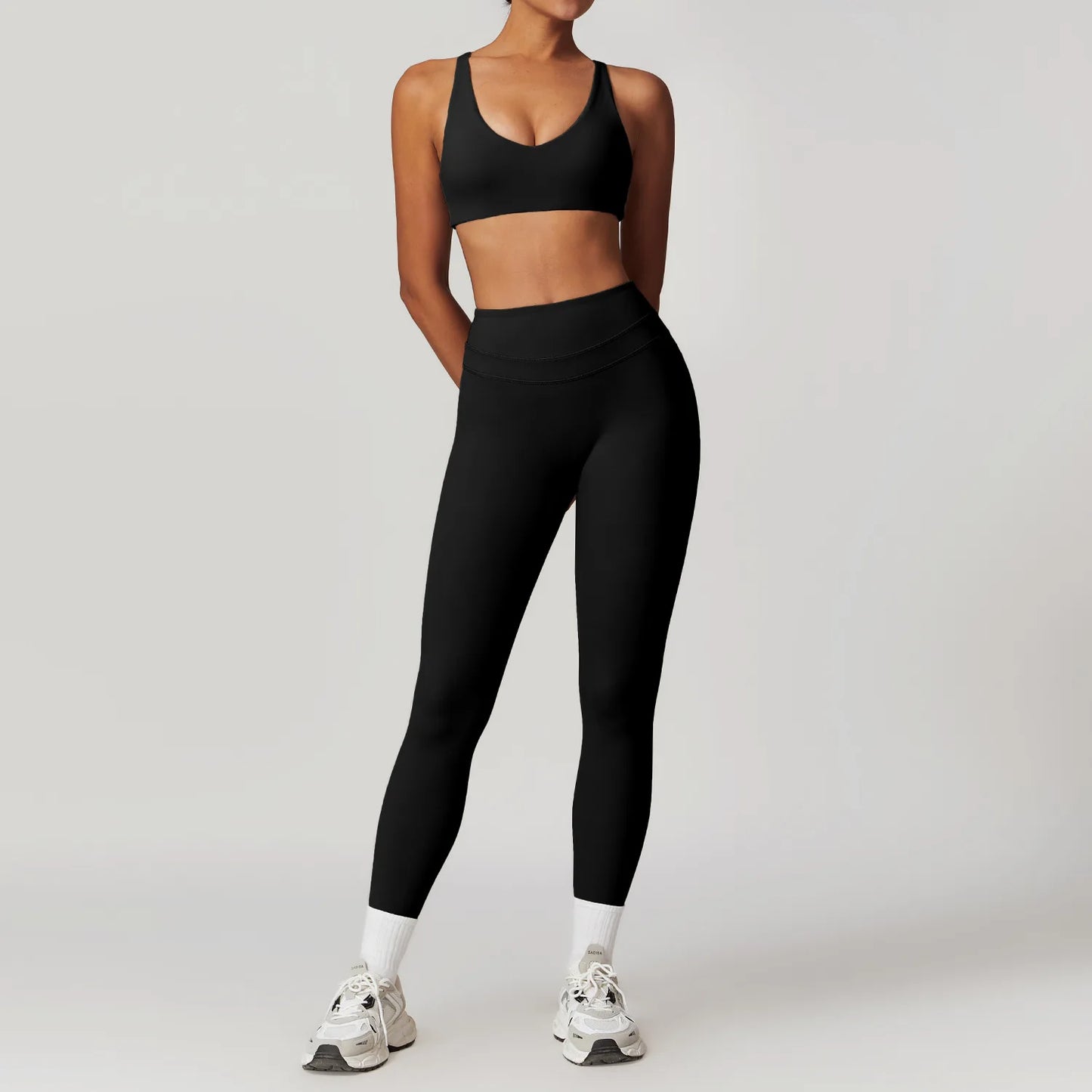 JUREN Yoga Suit 2PCS Sports Set Women Quick-Drying Gym Set Women Tracksuit Running Workout Short Sleeves Sports Yoga Clothing
