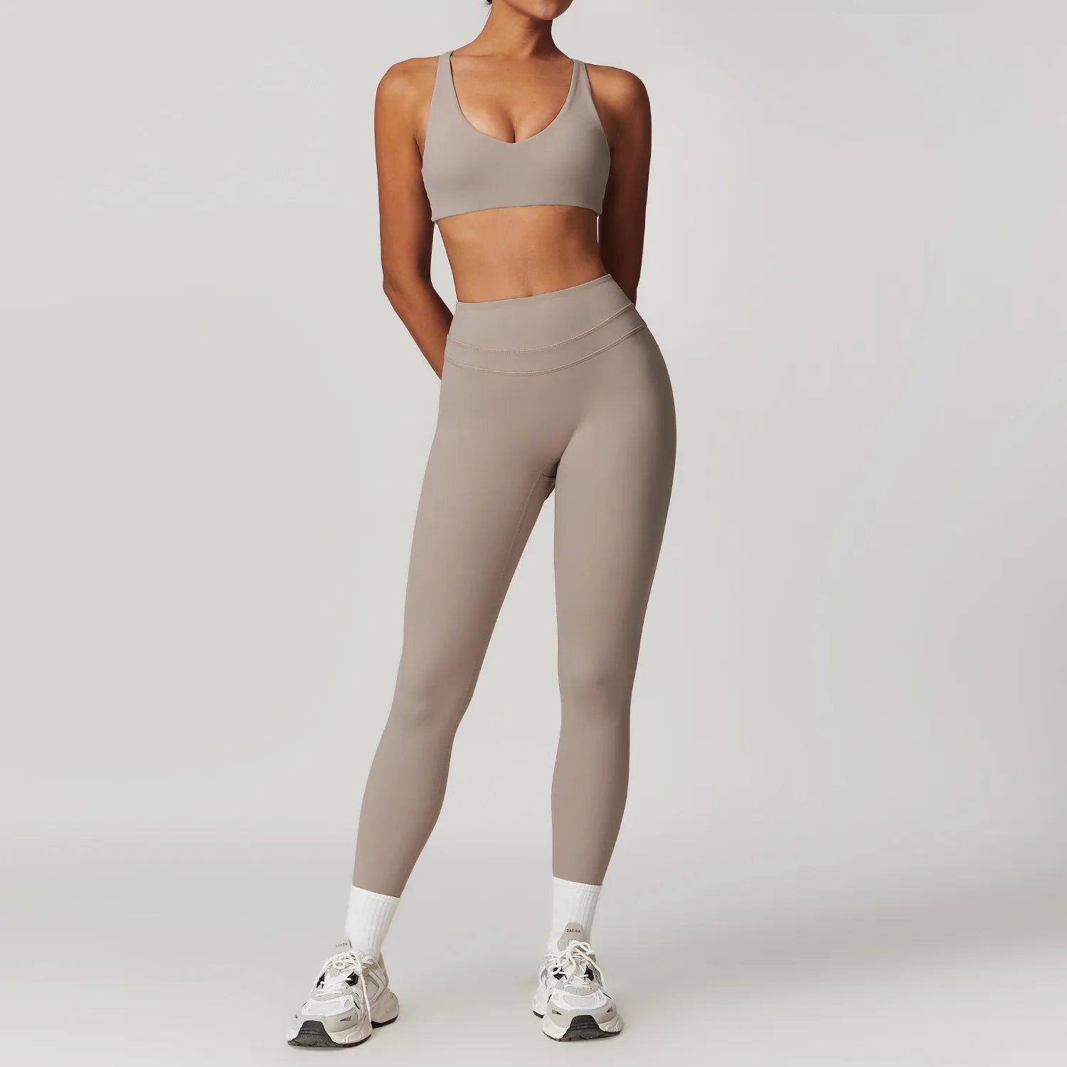 JUREN Yoga Suit 2PCS Sports Set Women Quick-Drying Gym Set Women Tracksuit Running Workout Short Sleeves Sports Yoga Clothing