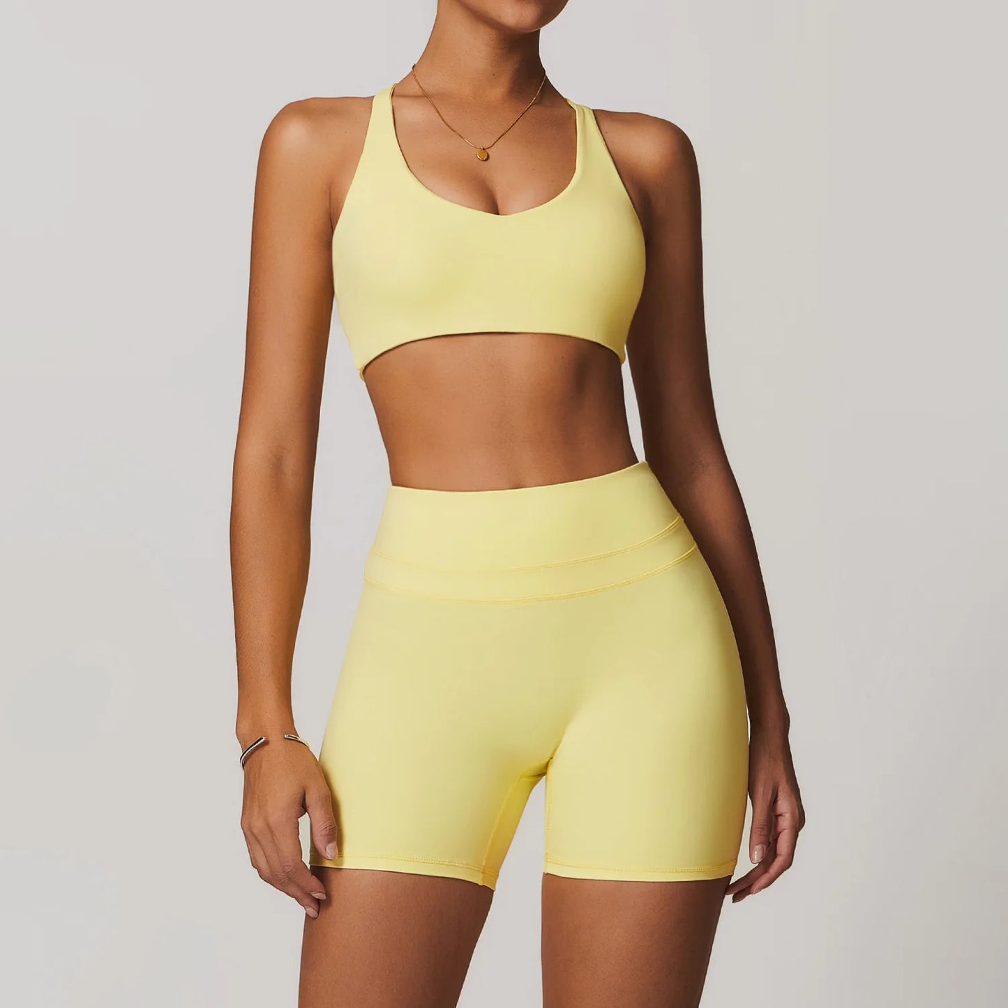 JUREN Yoga Suit 2PCS Sports Set Women Quick-Drying Gym Set Women Tracksuit Running Workout Short Sleeves Sports Yoga Clothing