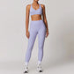 JUREN Yoga Suit 2PCS Sports Set Women Quick-Drying Gym Set Women Tracksuit Running Workout Short Sleeves Sports Yoga Clothing