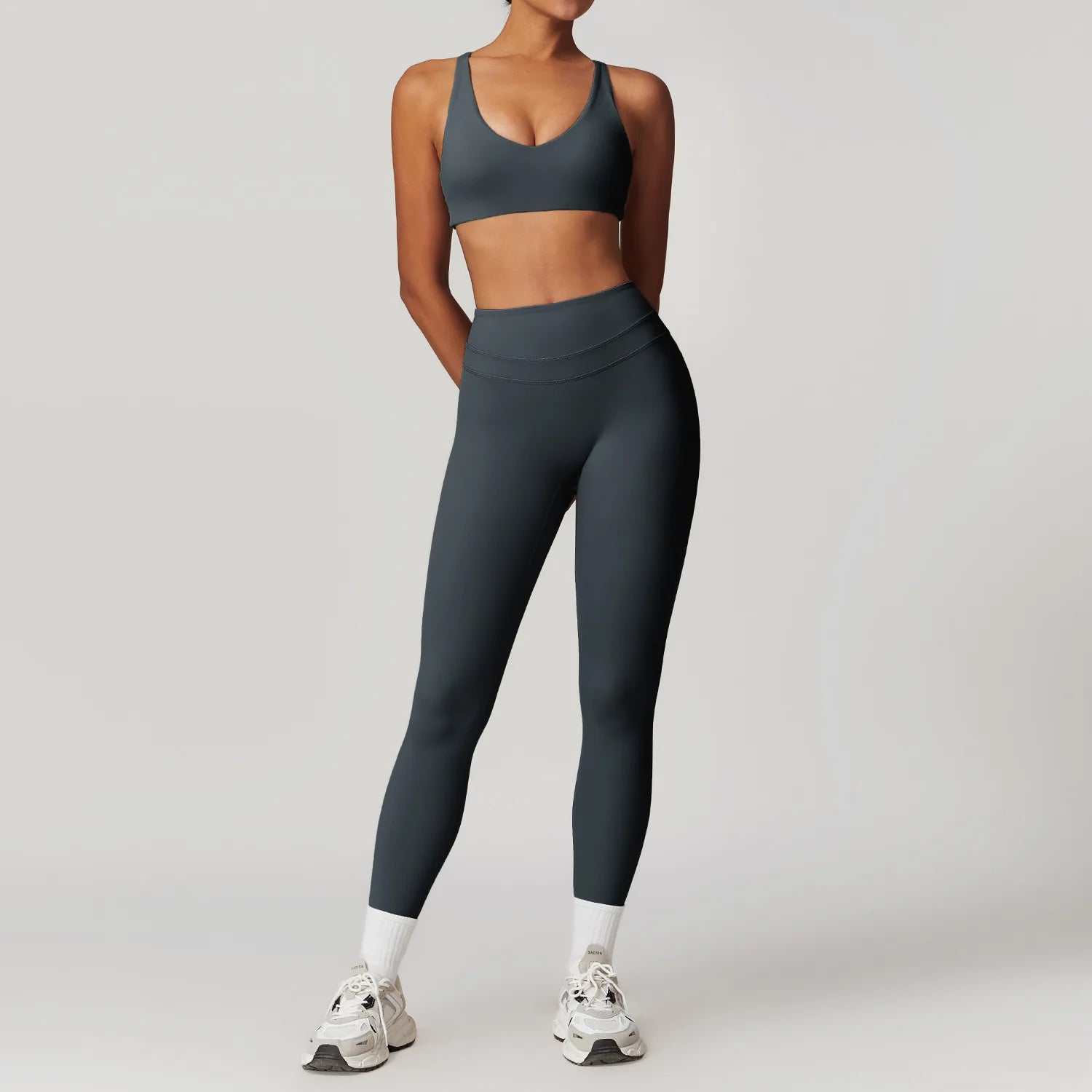 JUREN Yoga Suit 2PCS Sports Set Women Quick-Drying Gym Set Women Tracksuit Running Workout Short Sleeves Sports Yoga Clothing