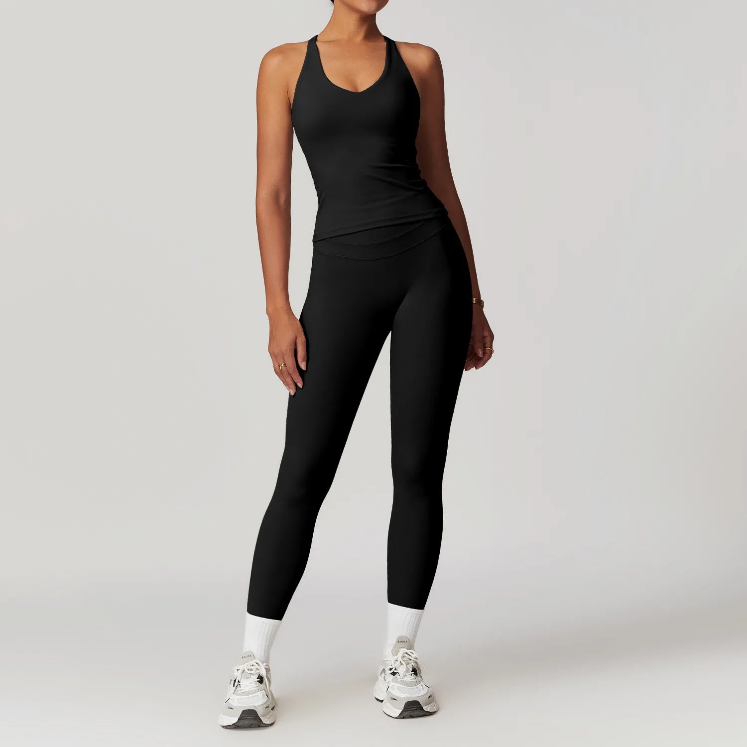 JUREN Yoga Suit 2PCS Sports Set Women Quick-Drying Gym Set Women Tracksuit Running Workout Short Sleeves Sports Yoga Clothing