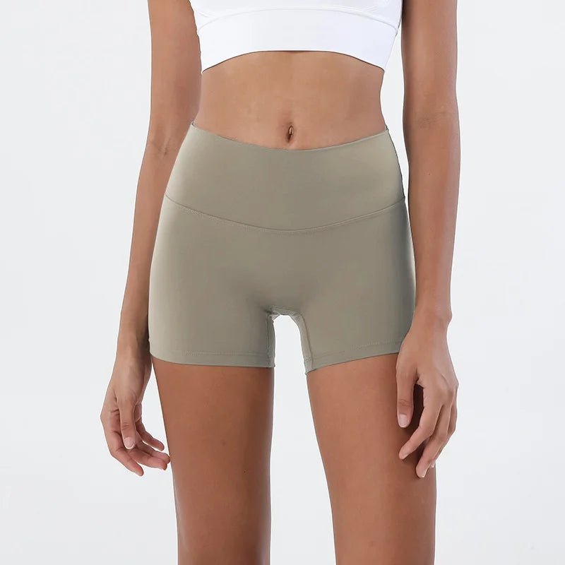 Gymhub Hip Lifting Fitness Yoga Shorts Three-Quarter Pants Female High-Waisted Peach Nude Running Sports Quick-Drying Anti