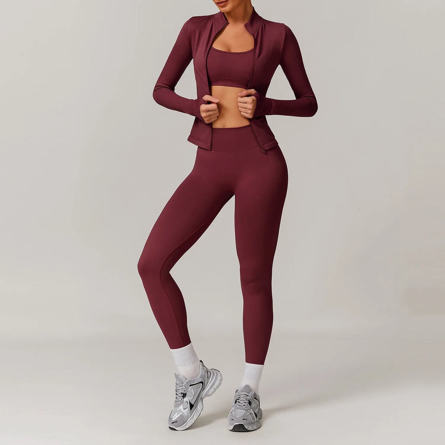 Seamless Yoga Set 2/3PCS Gym Clothes Women Sportswear Yoga Suits Fitness Set Women'S Tracksuits Sports Bra High Waist Leggings