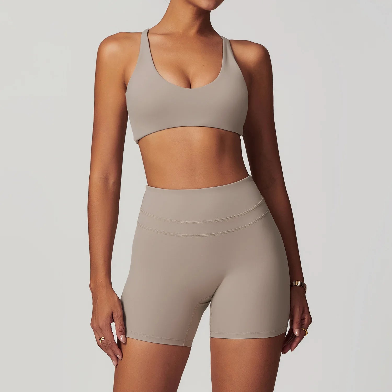JUREN Yoga Suit 2PCS Sports Set Women Quick-Drying Gym Set Women Tracksuit Running Workout Short Sleeves Sports Yoga Clothing