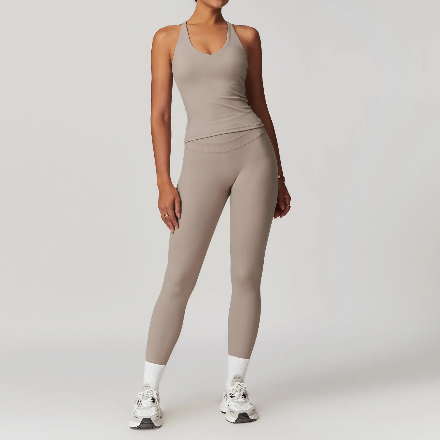 JUREN Yoga Suit 2PCS Sports Set Women Quick-Drying Gym Set Women Tracksuit Running Workout Short Sleeves Sports Yoga Clothing