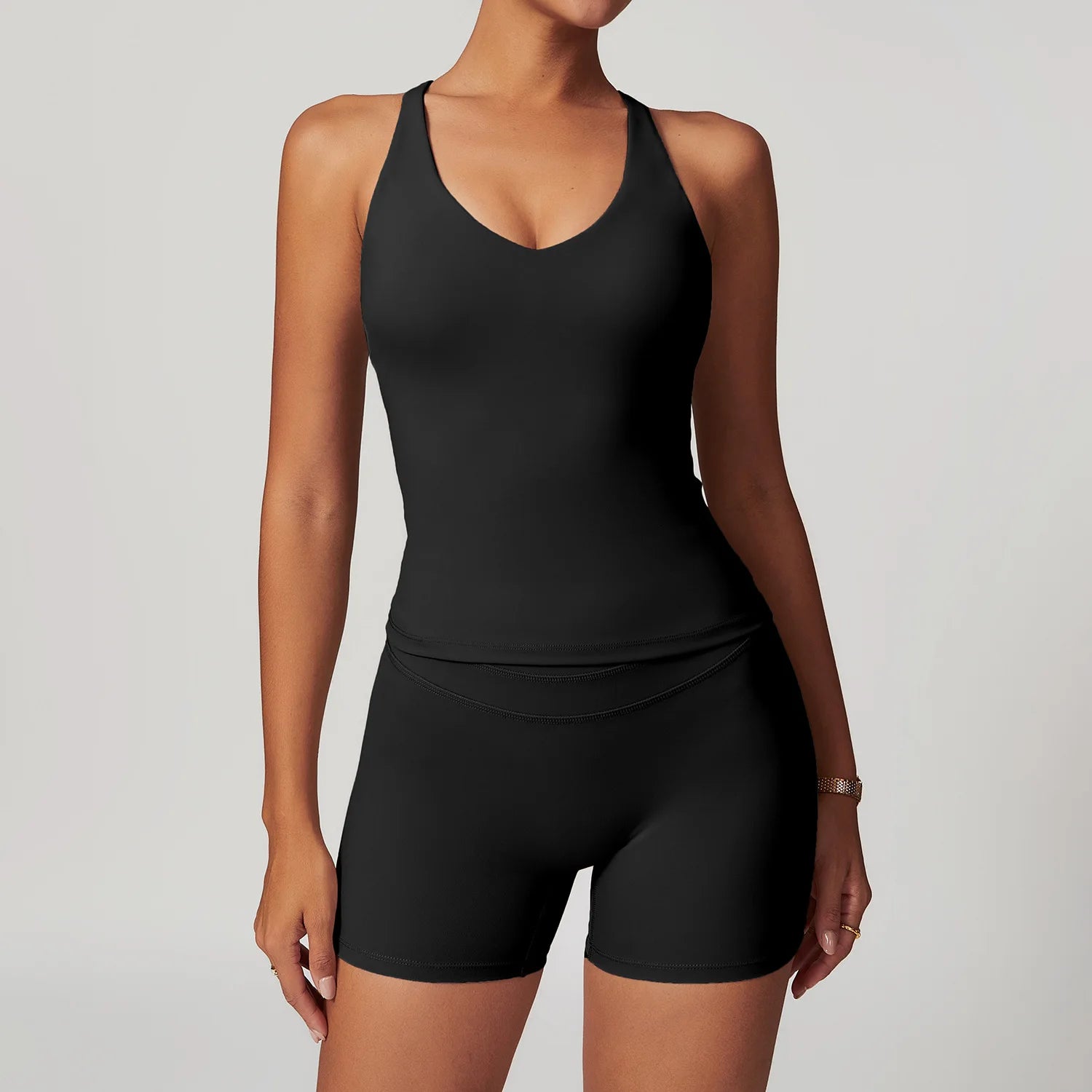 JUREN Yoga Suit 2PCS Sports Set Women Quick-Drying Gym Set Women Tracksuit Running Workout Short Sleeves Sports Yoga Clothing