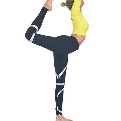 Leggings Sport Women Fitness Splice Skinny Workout Gym Leggings Fitness Sports Cropped Pants Stripped Athletic Gym Leggings #20-5