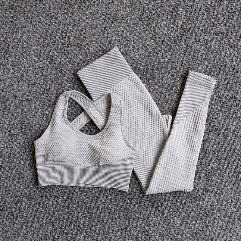 High Waist Leggings+Sport Bra Women Seamless Yoga Set Fitness Clothing  Gym Suits Workout Clothes Woman Jogging Sportwear-0