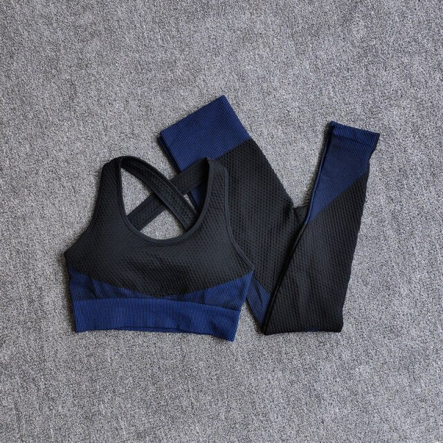 High Waist Leggings+Sport Bra Women Seamless Yoga Set Fitness Clothing  Gym Suits Workout Clothes Woman Jogging Sportwear-8